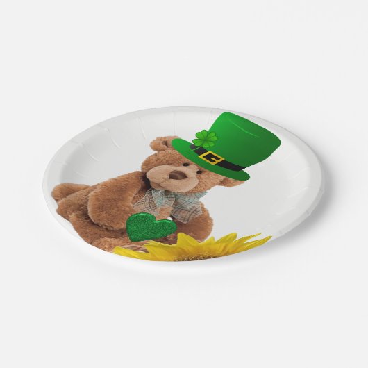 Papieren borden St. Patrick's Day Teddy Bear Papieren Bordje (Gekanteld)