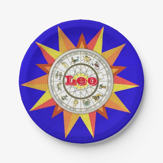 Papieren Borden, Star Zodiac Sign Leo Papieren Bordje (Voorkant)