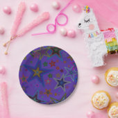 Papieren Borden, sterren, Paarse partij Papieren Bordje (Feest)