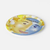 Papieren Borden, Sun Moon Yellow Stars Papieren Bordje (Gekanteld)