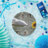 Papieren borden swans bordje (Feest)