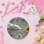 Papieren borden swans bordje (Feest)