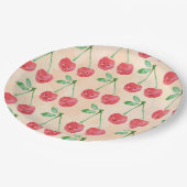 Papieren Borden Sweet Red Cherry Delicate Pattern Bordje (Gekanteld)