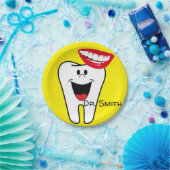 Papieren Borden, Tandlachgele tandartsen Papieren Bordje (Feest)