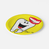Papieren Borden, Tandlachgele tandartsen Papieren Bordje (Gekanteld)