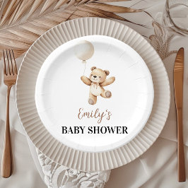 Papieren borden Teddy Bear Ballon Baby Shower Bordje