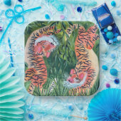 Papieren borden tijgers bordje (Feest)