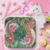 Papieren borden tijgers bordje (Feest)