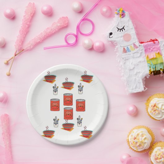 Papieren Borden tomaat Papieren Bordje (Feest)