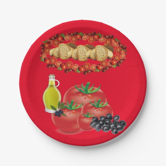 Papieren Borden, Tomato Ketchup-brood Papieren Bordje (Voorkant)