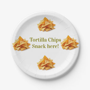 Papieren borden, Tortilla chips snack hier! Bordje