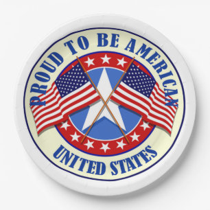 Papieren Borden/Trots om Amerikaans te zijn Bordje