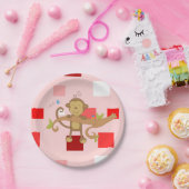 Papieren borden Valentijnsdag, aap Papieren Bordje (Feest)