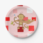 Papieren borden Valentijnsdag, aap Papieren Bordje (Voorkant)