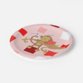 Papieren borden Valentijnsdag, aap Papieren Bordje (Gekanteld)