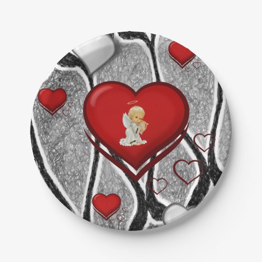 Papieren borden Valentijnsdag, Angel Papieren Bordje (Voorkant)