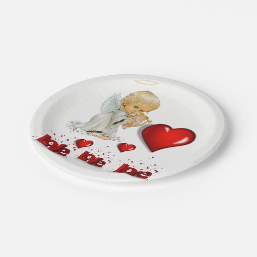 Papieren borden Valentijnsdag, Angel Papieren Bordje (Gekanteld)