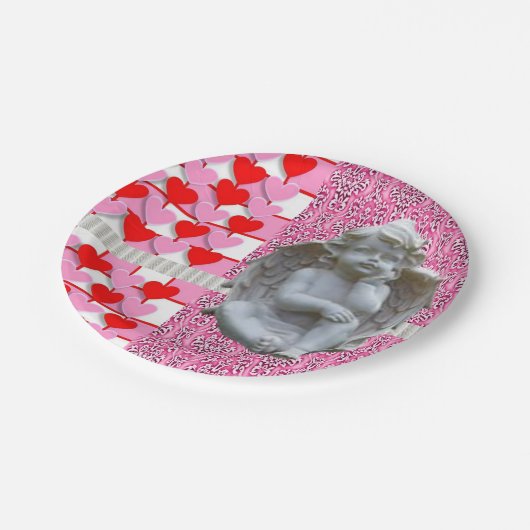 Papieren borden Valentijnsdag, Angel Papieren Bordje (Gekanteld)