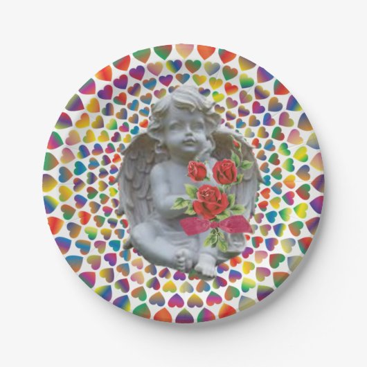 Papieren borden Valentijnsdag, Angel Papieren Bordje (Voorkant)