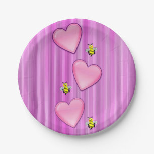 Papieren borden Valentijnsdag, bijen Bordje