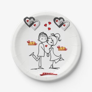 Papieren borden Valentijnsdag Bordje