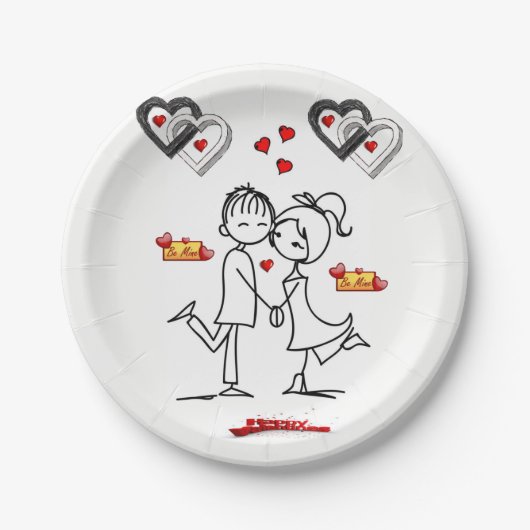 Papieren borden Valentijnsdag Bordje (Voorkant)
