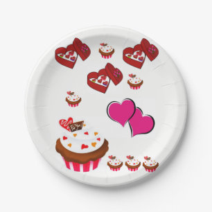 Papieren borden Valentijnsdag Bordje