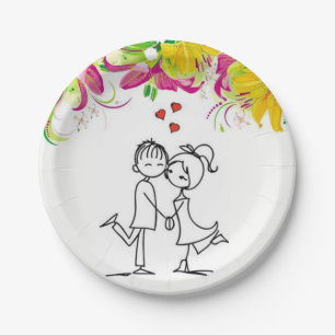 Papieren borden Valentijnsdag Bordje