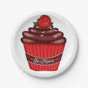 Papieren borden Valentijnsdag Cupcake Papieren Bordje