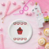 Papieren borden Valentijnsdag Cupcake Papieren Bordje (Feest)