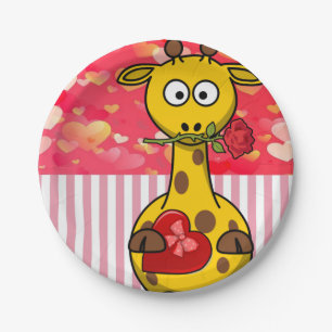 Papieren borden Valentijnsdag, Giraffe Bordje