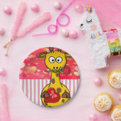 Papieren borden Valentijnsdag, Giraffe Papieren Bordje (Feest)