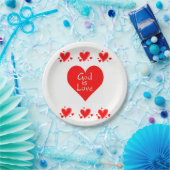 Papieren borden Valentijnsdag GOD IS LOVE Papieren Bordje (Feest)