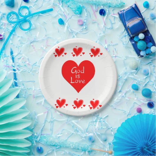 Papieren borden Valentijnsdag GOD IS LOVE Papieren Bordje (Feest)