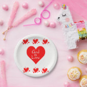 Papieren borden Valentijnsdag GOD IS LOVE Papieren Bordje (Feest)