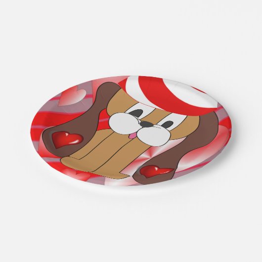 Papieren borden Valentijnsdag, hond Papieren Bordje (Gekanteld)