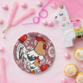 Papieren borden Valentijnsdag, kip Bordje (Feest)