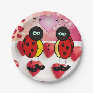 Papieren borden Valentijnsdag, Ladybug Papieren Bordje
