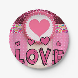 Papieren borden Valentijnsdag, Liefde Bordje
