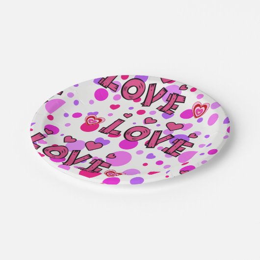 Papieren borden Valentijnsdag, Liefde Papieren Bordje (Gekanteld)