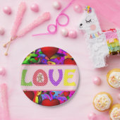 Papieren borden Valentijnsdag, Liefde Papieren Bordje (Feest)