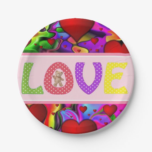 Papieren borden Valentijnsdag, Liefde Papieren Bordje (Voorkant)