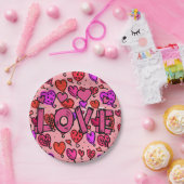 Papieren borden Valentijnsdag, Liefde Papieren Bordje (Feest)