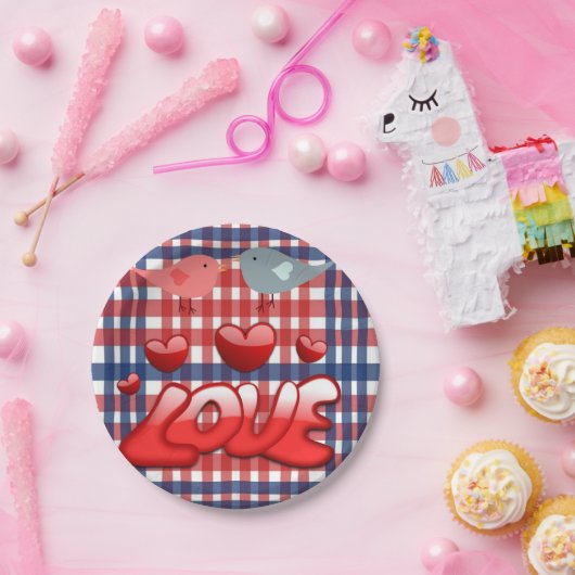 Papieren borden Valentijnsdag, Liefde Papieren Bordje (Feest)