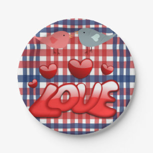 Papieren borden Valentijnsdag, Liefde Papieren Bordje