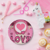 Papieren borden Valentijnsdag, Liefde Papieren Bordje (Feest)