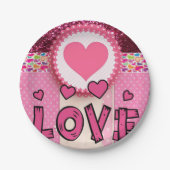 Papieren borden Valentijnsdag, Liefde Papieren Bordje (Voorkant)