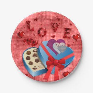 Papieren borden Valentijnsdag, Liefde Papieren Bordje