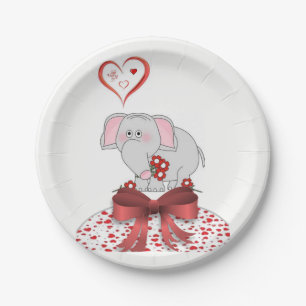 Papieren borden Valentijnsdag Olifant Bordje