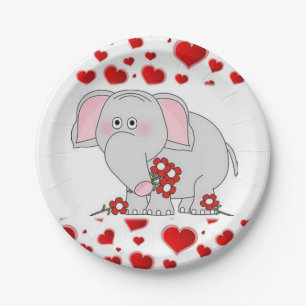 Papieren borden Valentijnsdag Olifant Bordje